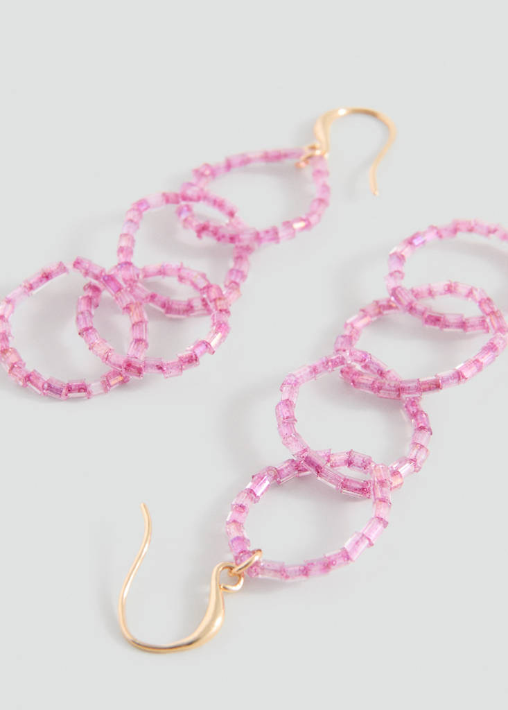 Hoop pendant earrings — Gold