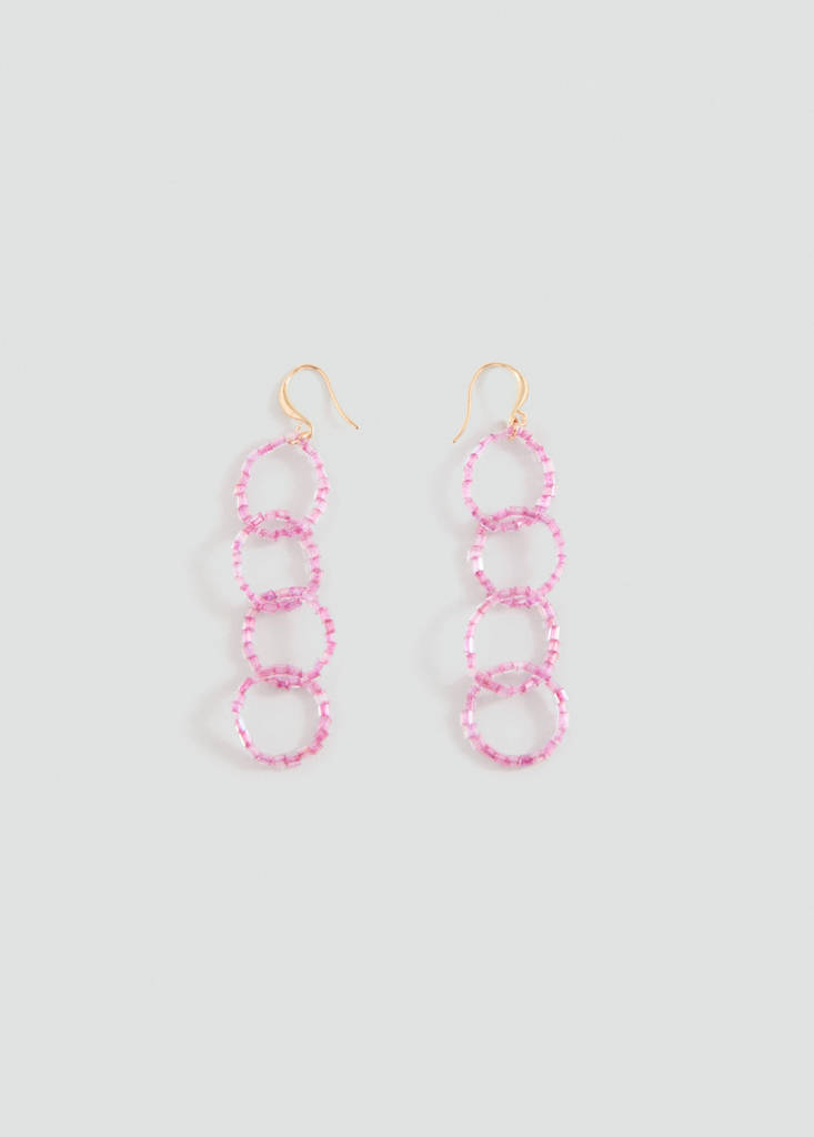 Hoop pendant earrings — Gold