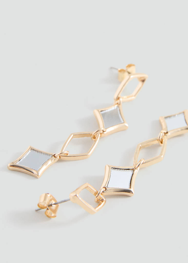 Geometric pendant earrings — Gold
