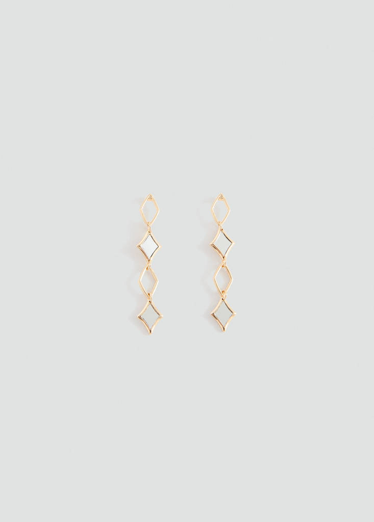 Geometric pendant earrings — Gold
