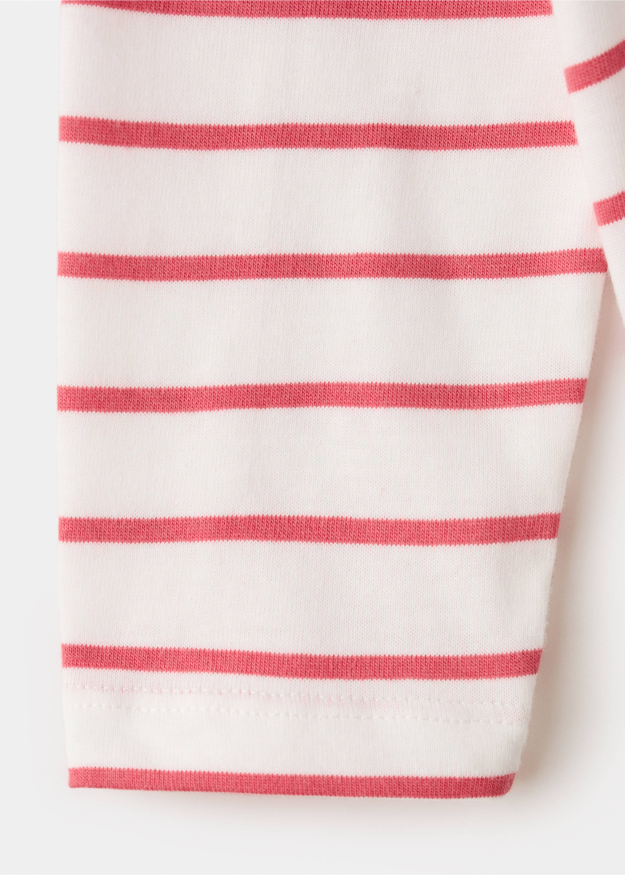 Striped T-shirt with Daisy print - Details of the article 0, Red. Ref: 27025170-00.