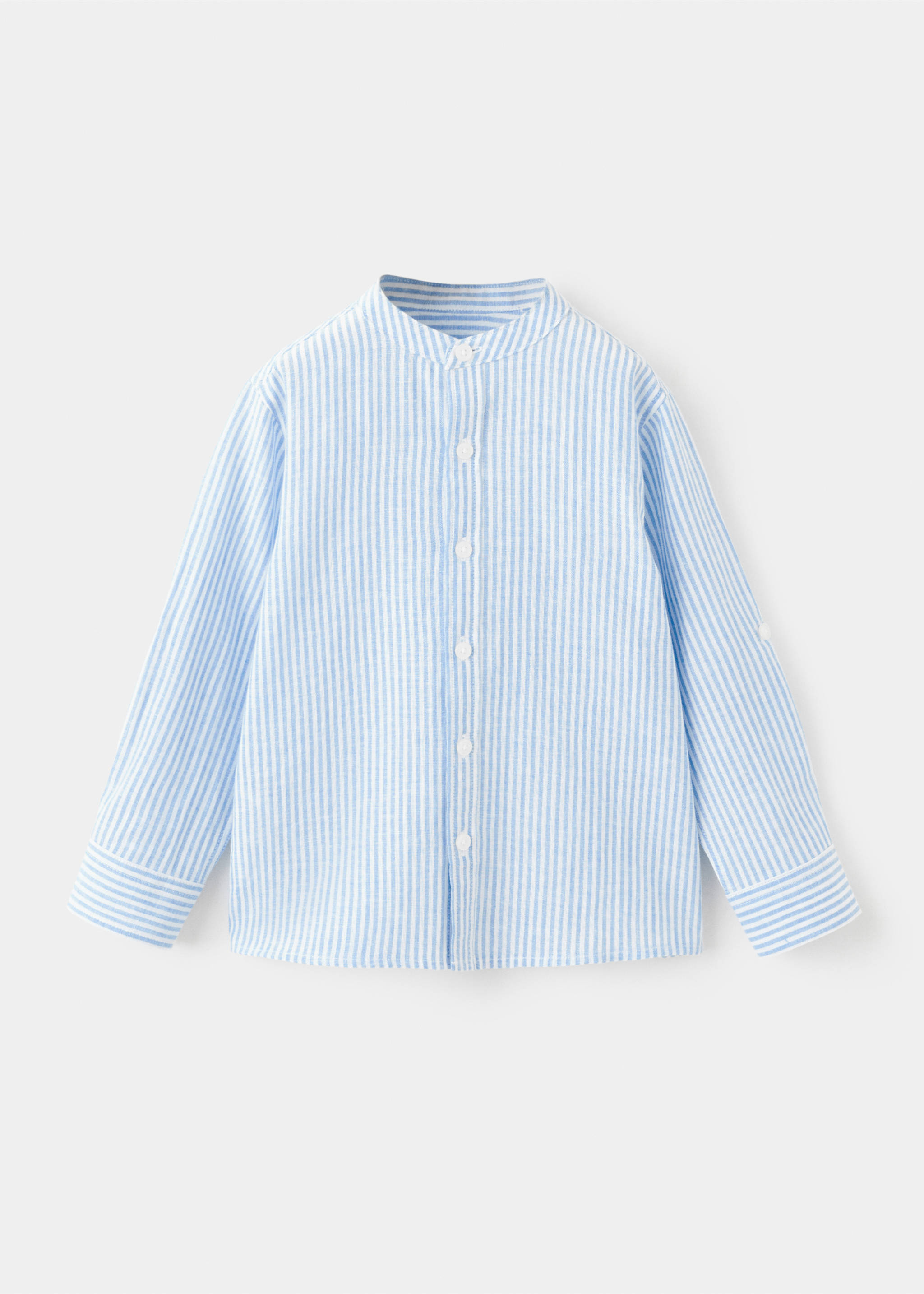 Camisa lino rayas - Artículo sin modelo, Azul. Ref: 27025810-00.