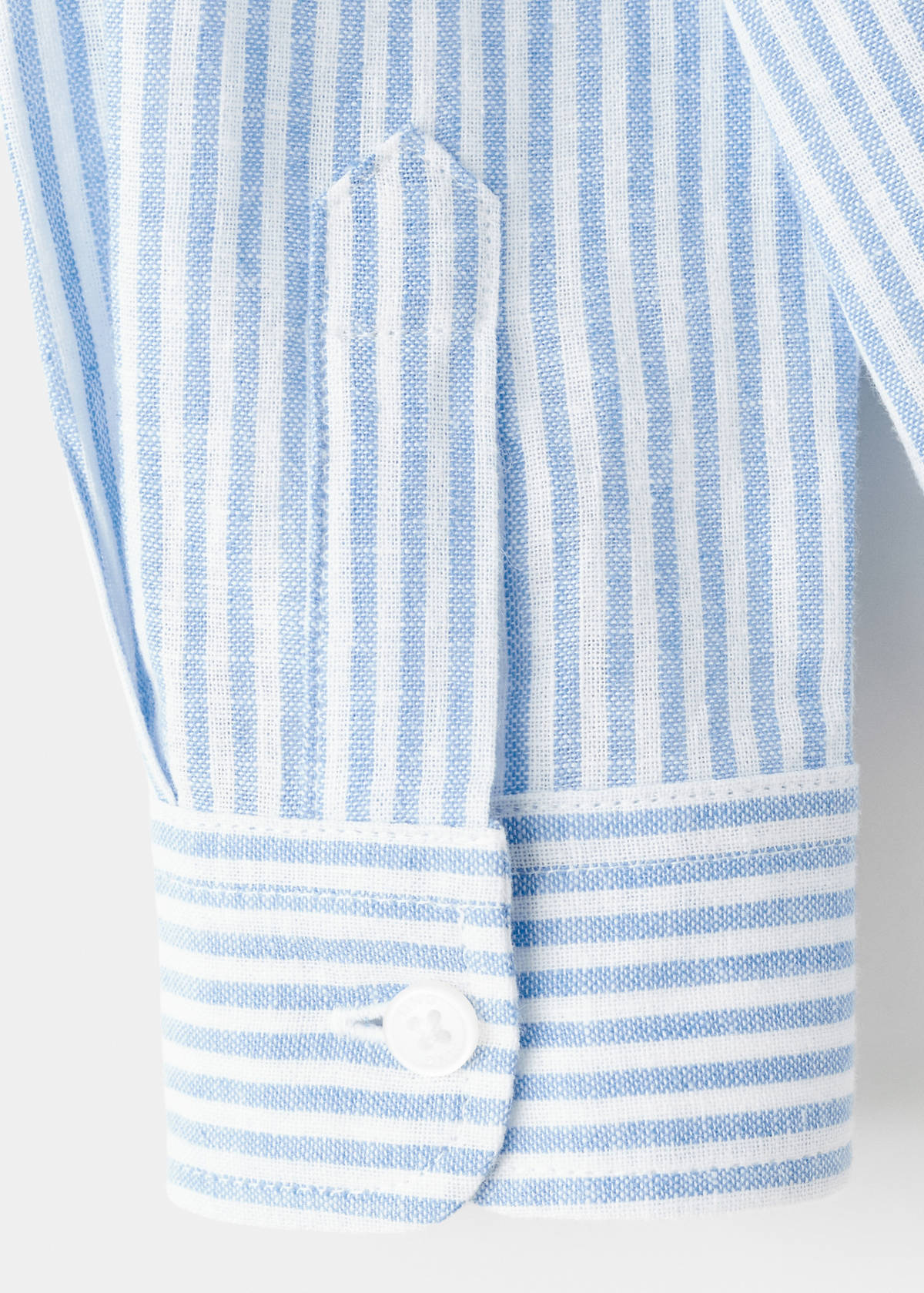 Striped linen-blend shirt — Blue
