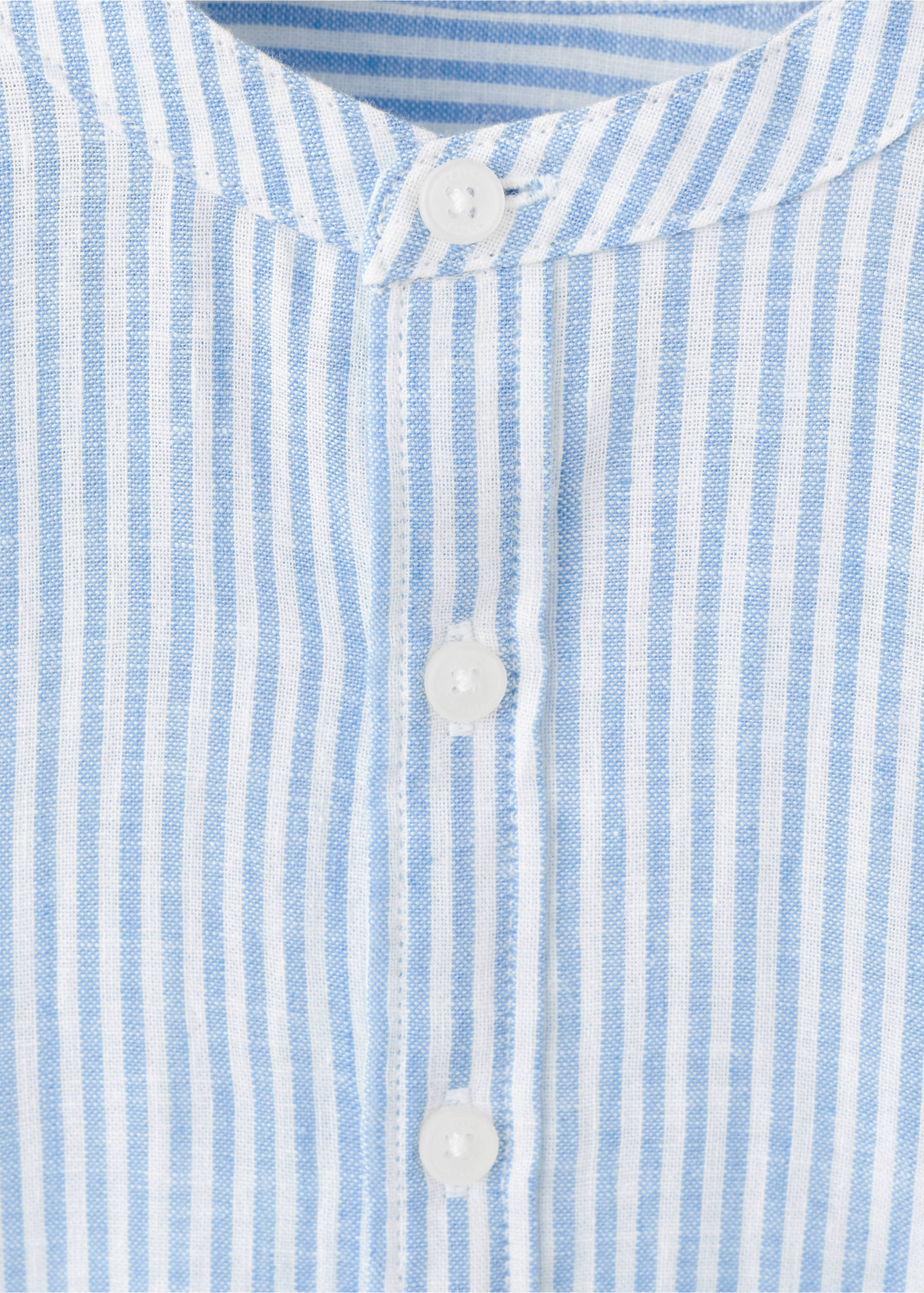 Camisa lino rayas - Detalle del artículo 0, Azul. Ref: 27025810-00.