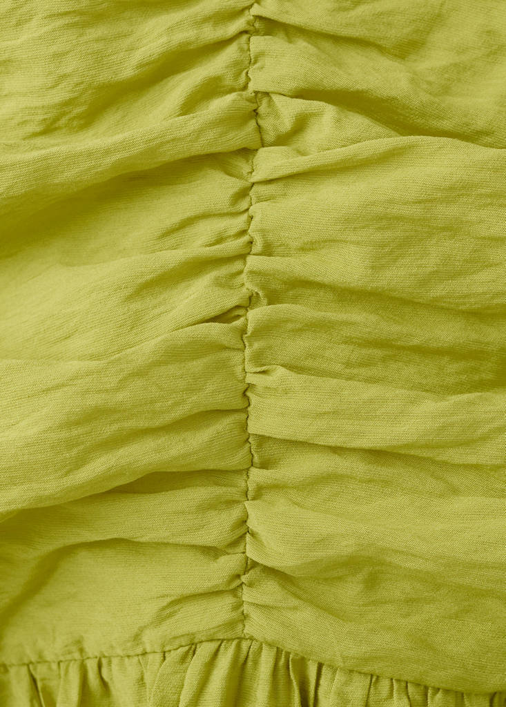 Long draped dress — Lime