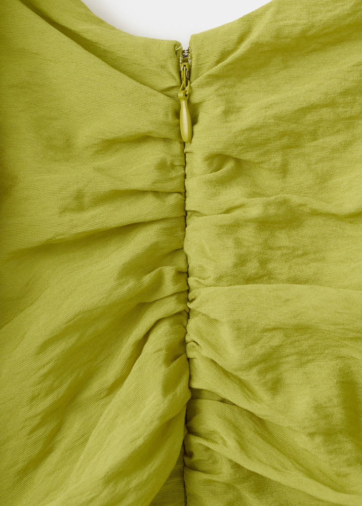 Long draped dress — Lime