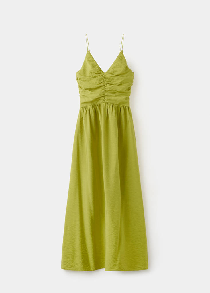 Long draped dress — Lime