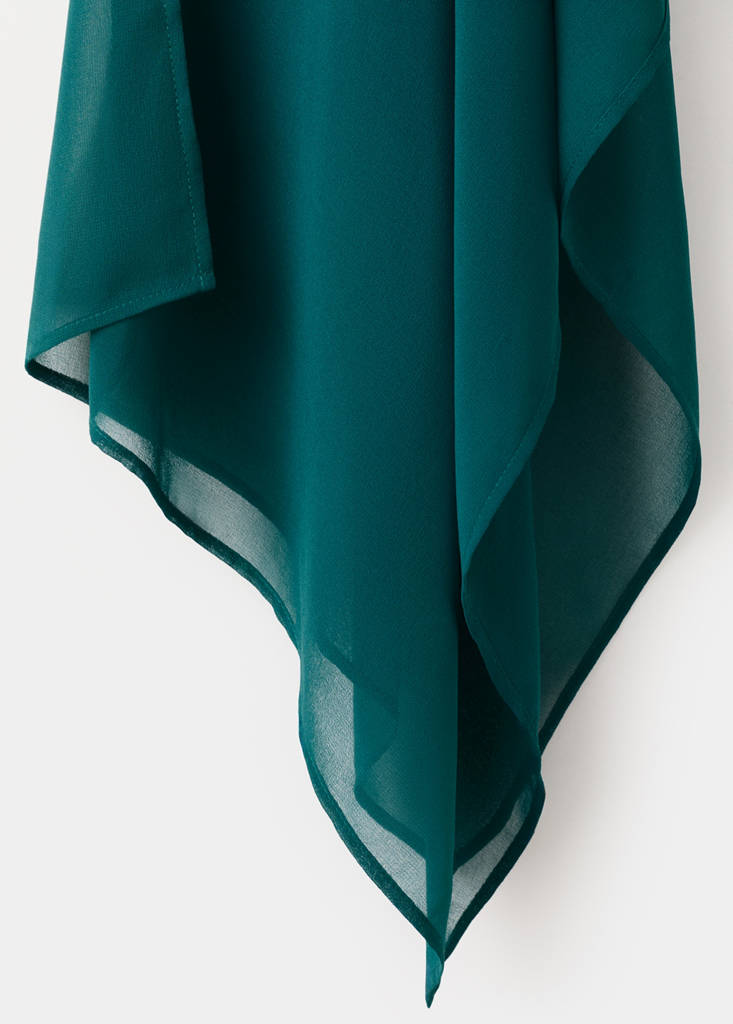 Flowing cape blouse — Petrol Blue