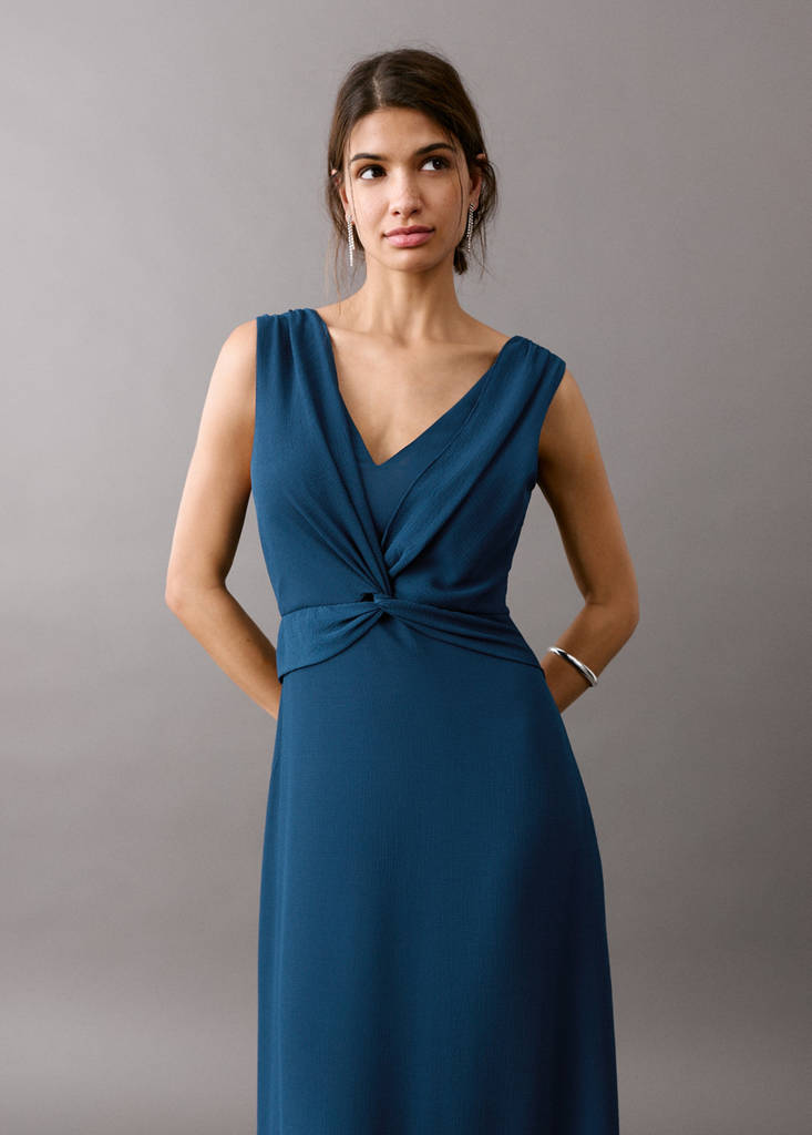 Ruched detail dress — Navy