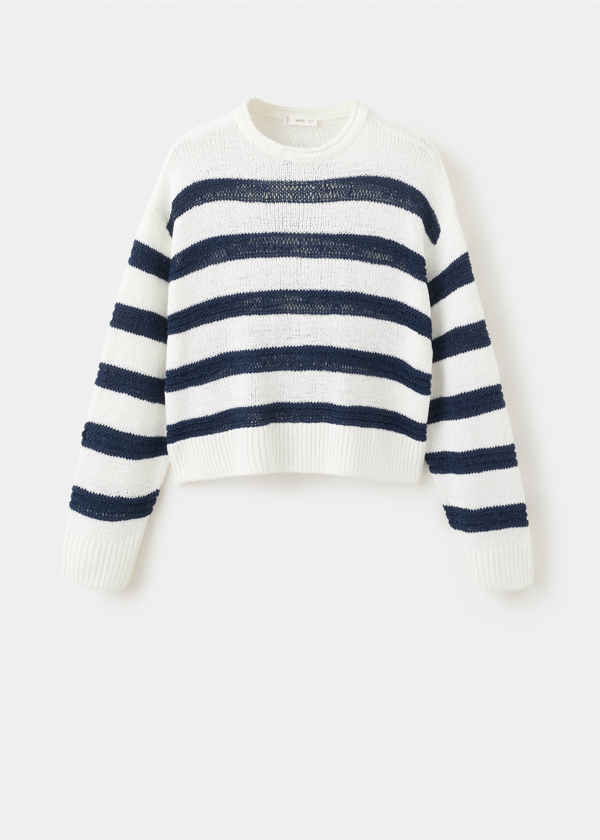 Striped openwork knit sweater - Article without model, Off White. Ref: 27025817-00.