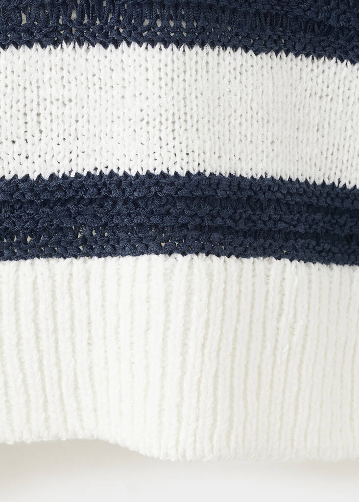 Striped openwork knit sweater — Off White