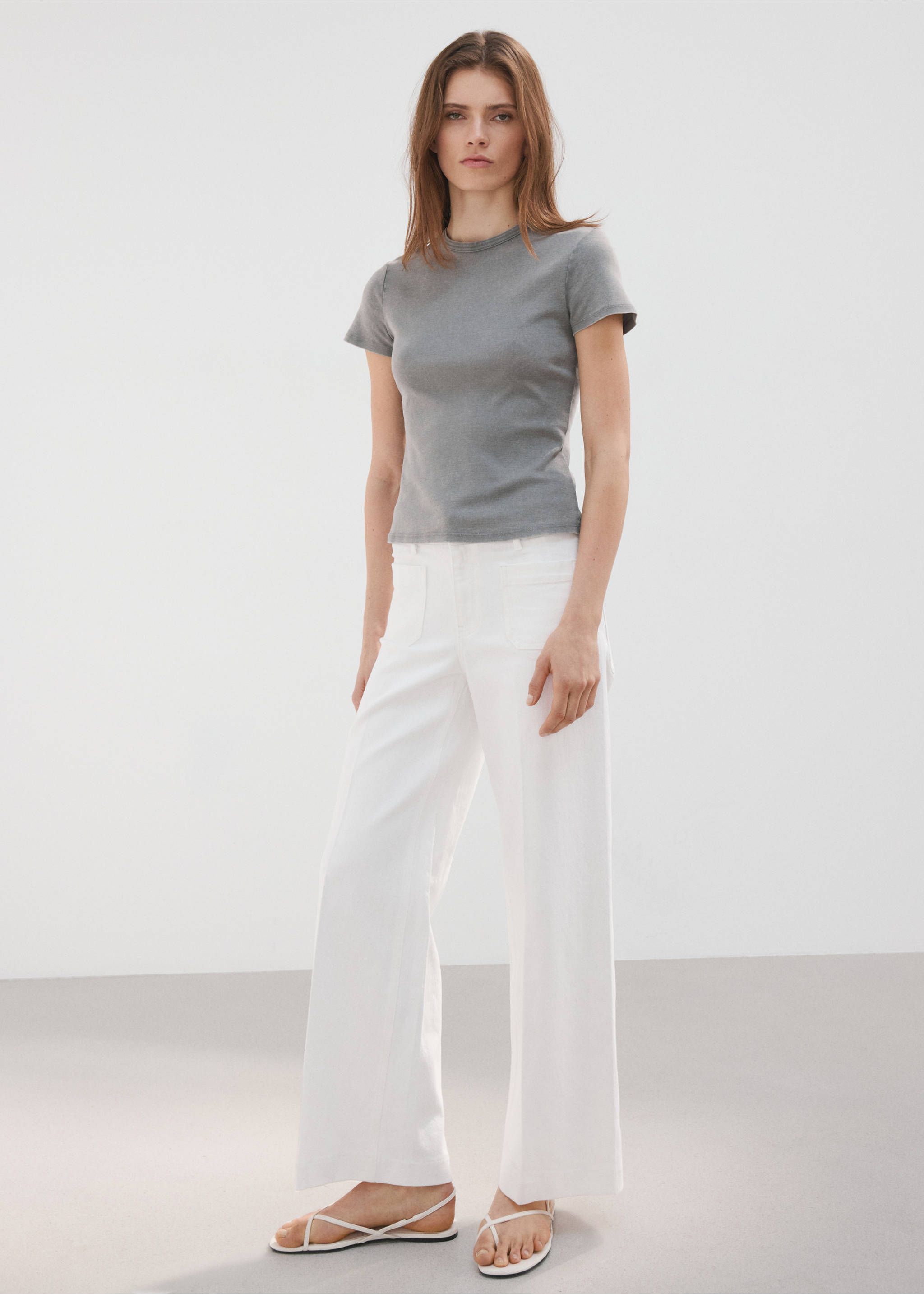 Wide leg jeans with pockets - General plane, White. Ref: 27025820-00.