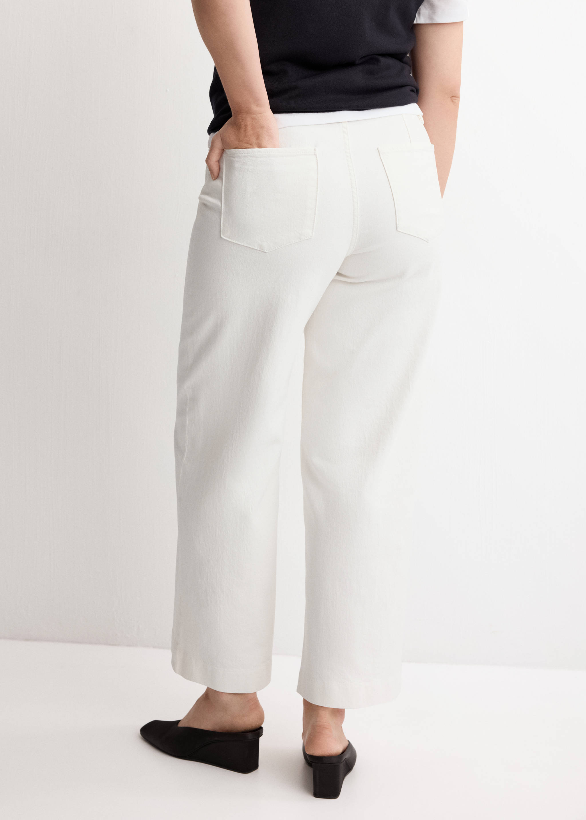 Джинсы wide leg с высокой посадкой и декоративными швами - Деталь изделия 4