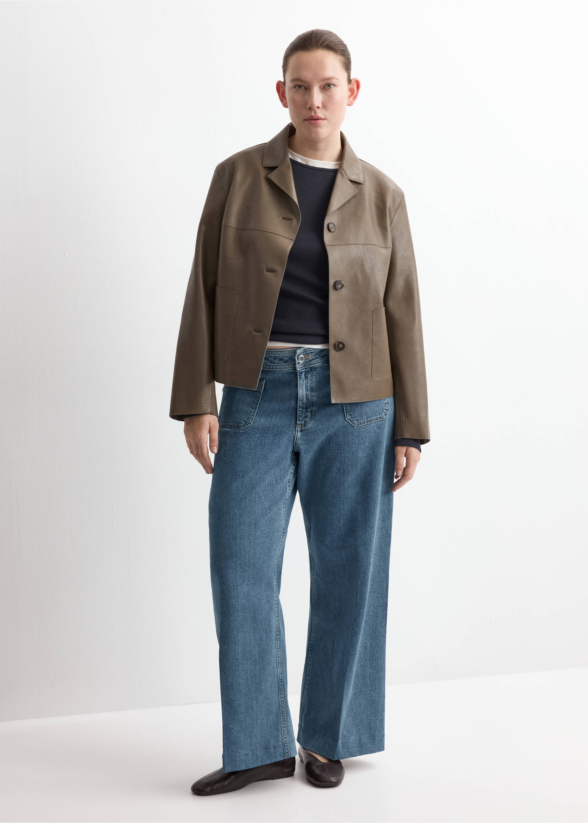 Jeans wide leg dengan kantong - Rincian barang 3, Biru Medium. Ref: 27025823-00.