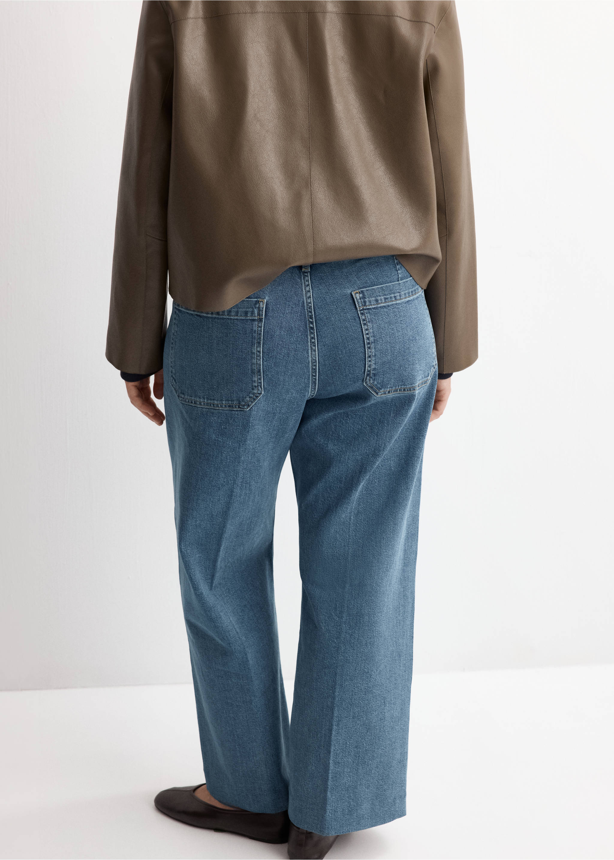 Jeans wide leg dengan kantong - Rincian barang 4, Biru Medium. Ref: 27025823-00.