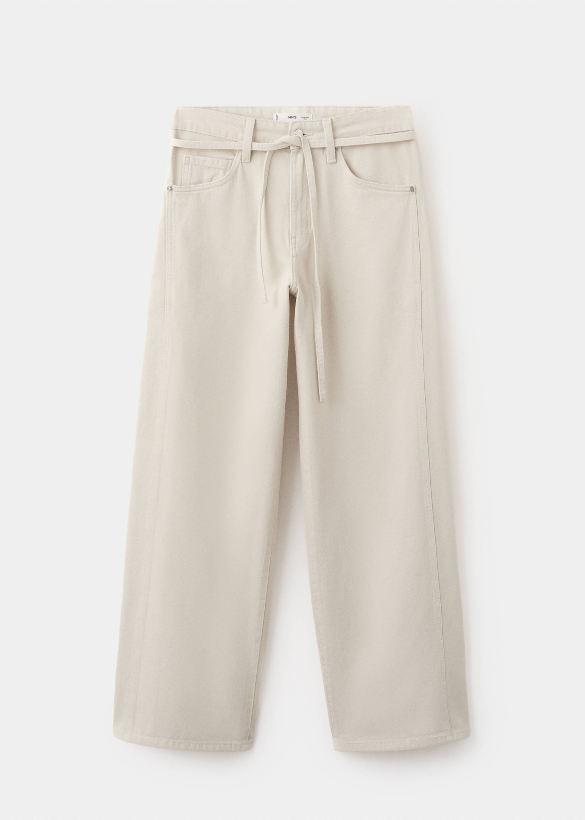 Wide-leg jeans with drawstring - Article without model, Light/Pastel Grey. Ref: 27025824-00.
