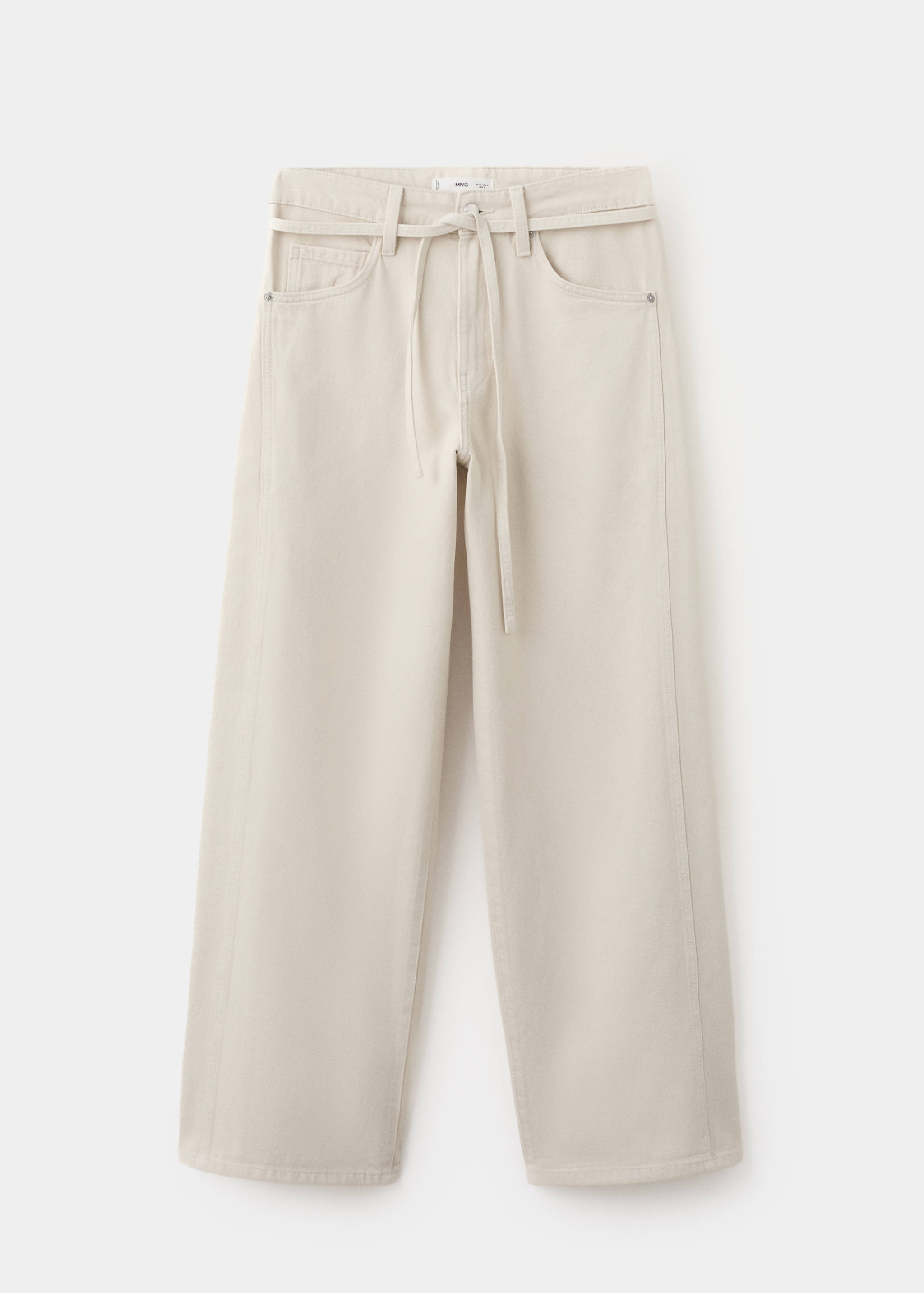 Джинсы с широкими штанинами и шнурком - Изделие без модели