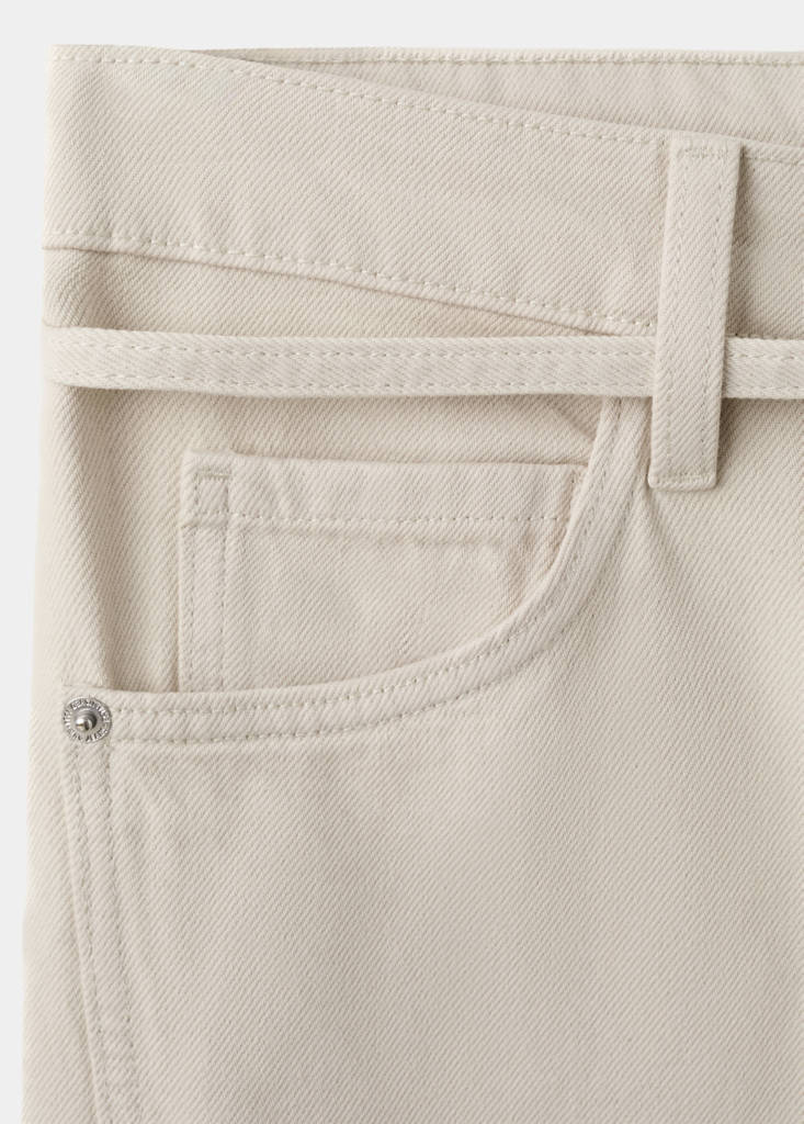 Wide leg jeans with belt — Light/Pastel Grey