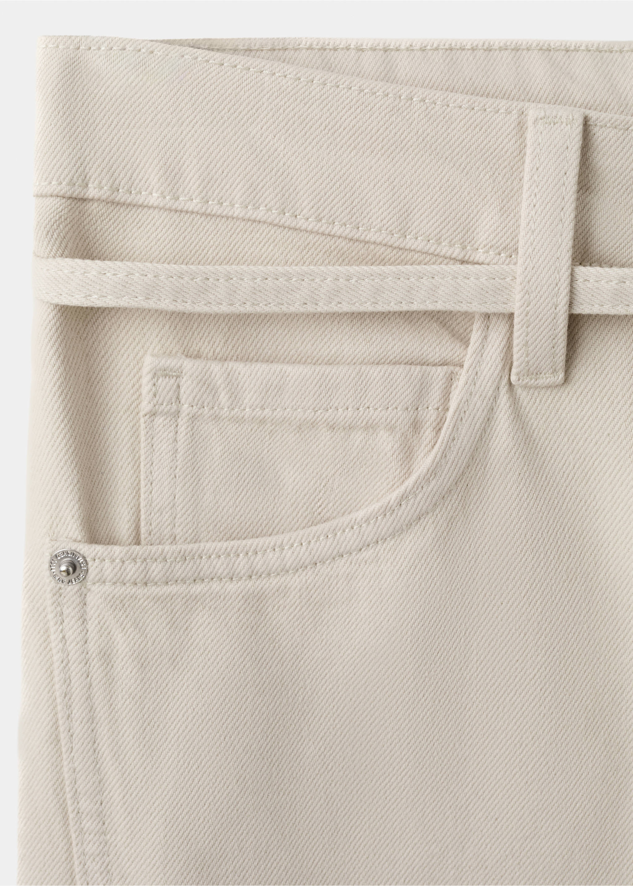 Wide-leg jeans with drawstring - Details of the article 0, Light/Pastel Grey. Ref: 27025824-00.