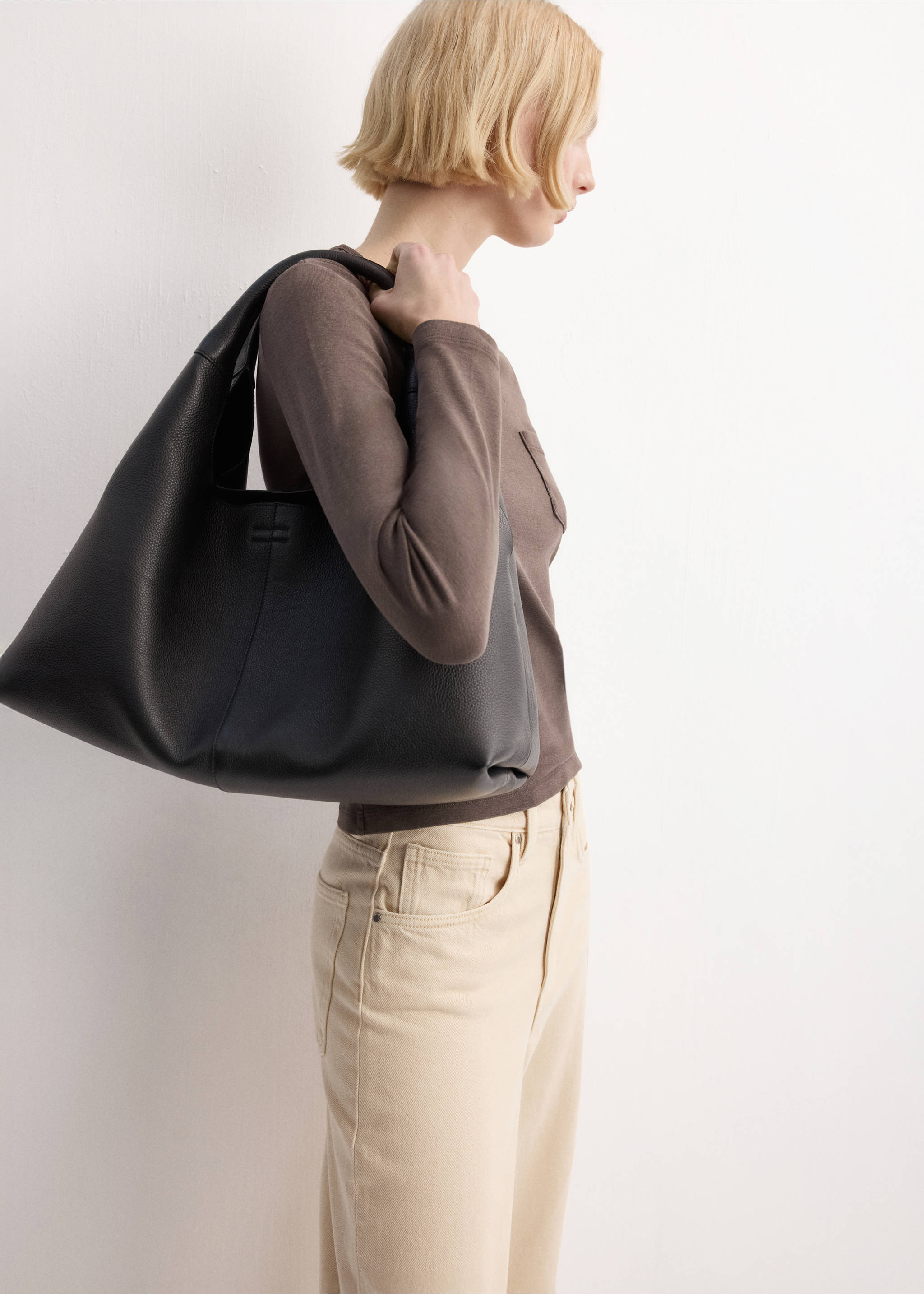 Long sleeve cotton t-shirt - Medium plane, Brown. Ref: 27025825-00.