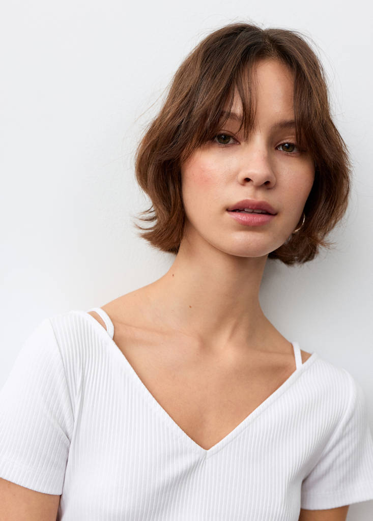 Short-sleeve strap top — Off White