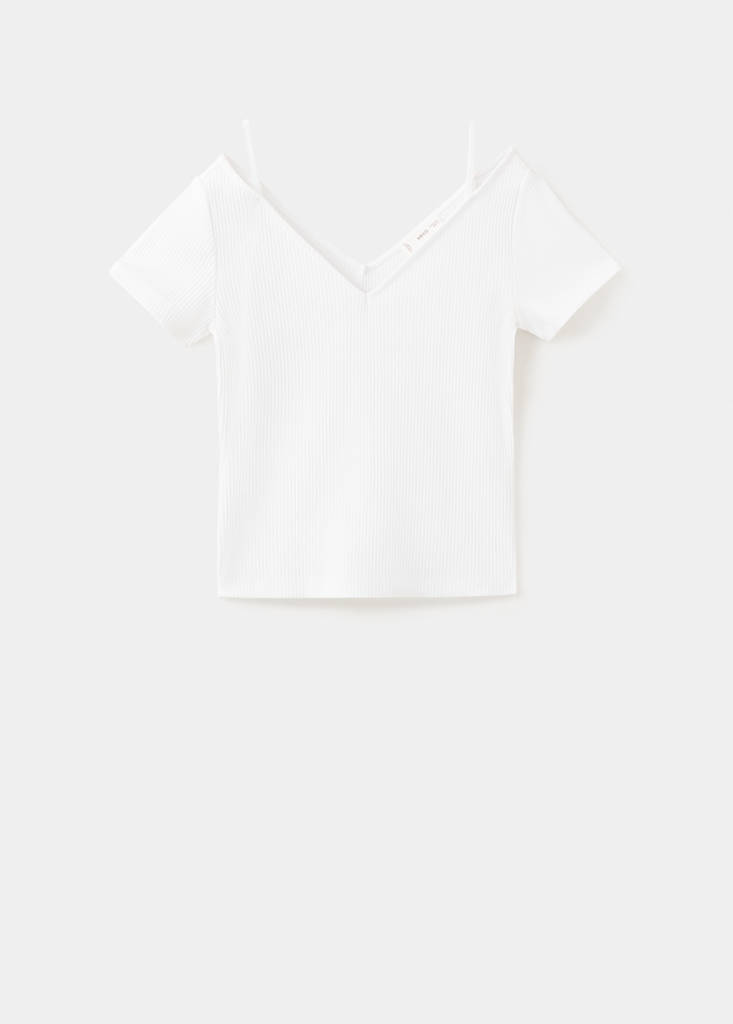 Short-sleeve strap top — Off White