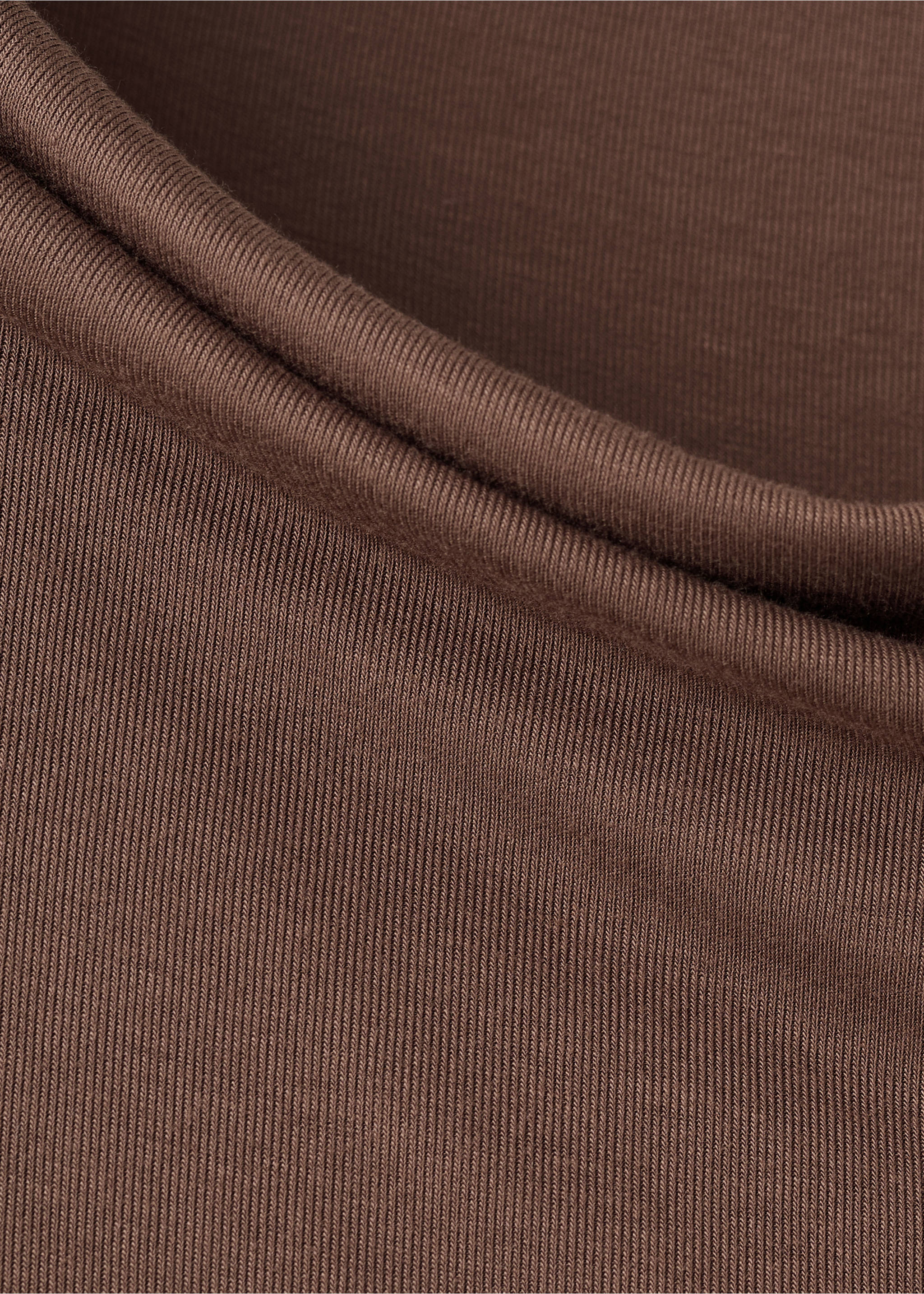 Asymmetrical dress with gathered body - Details of the article 8, Brown. Ref: 27025832-00.