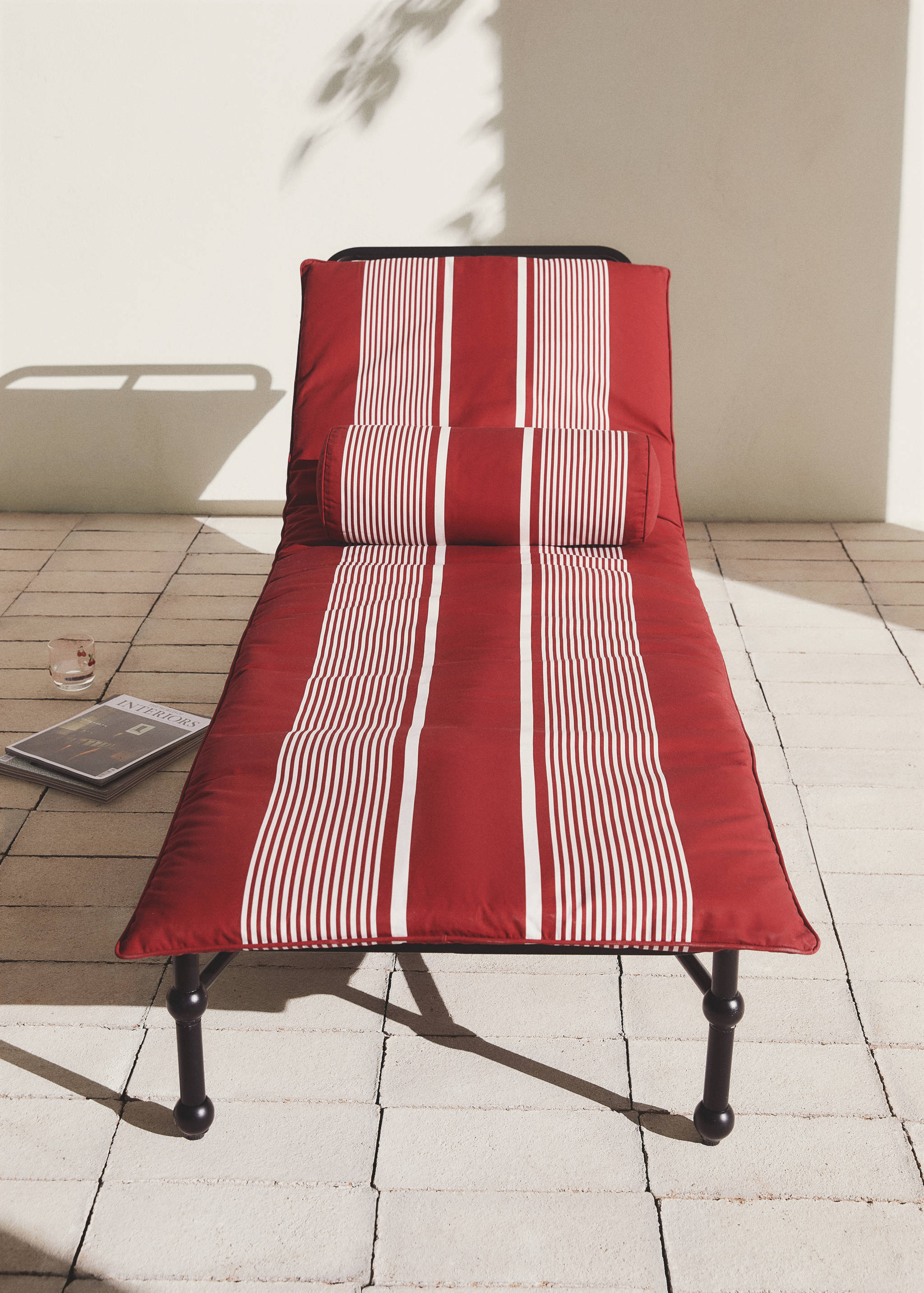 Waterproof striped sun lounger topper 70x200 cm - General plane