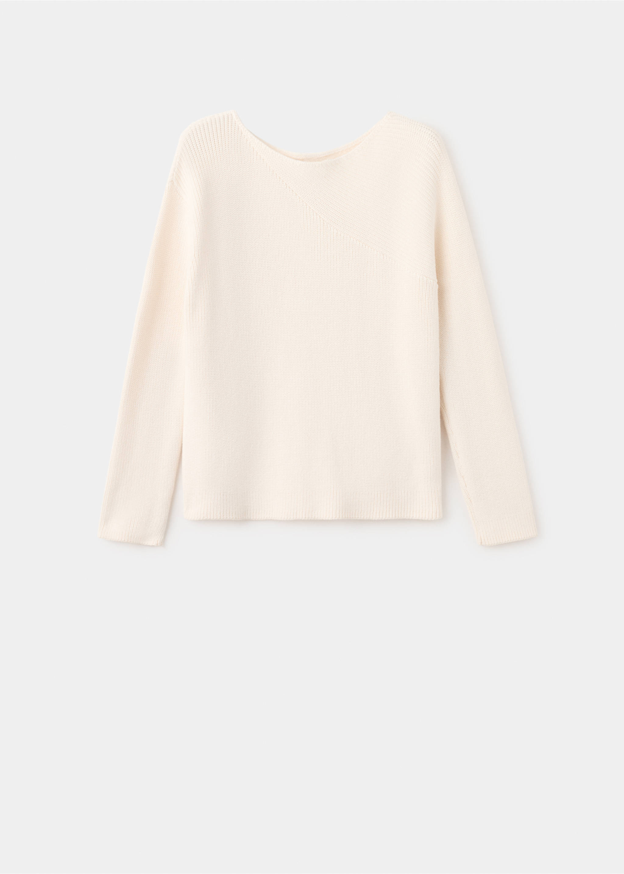 Boat-neck knitted sweater - Article without model, Ecru. Ref: 27025837-00.