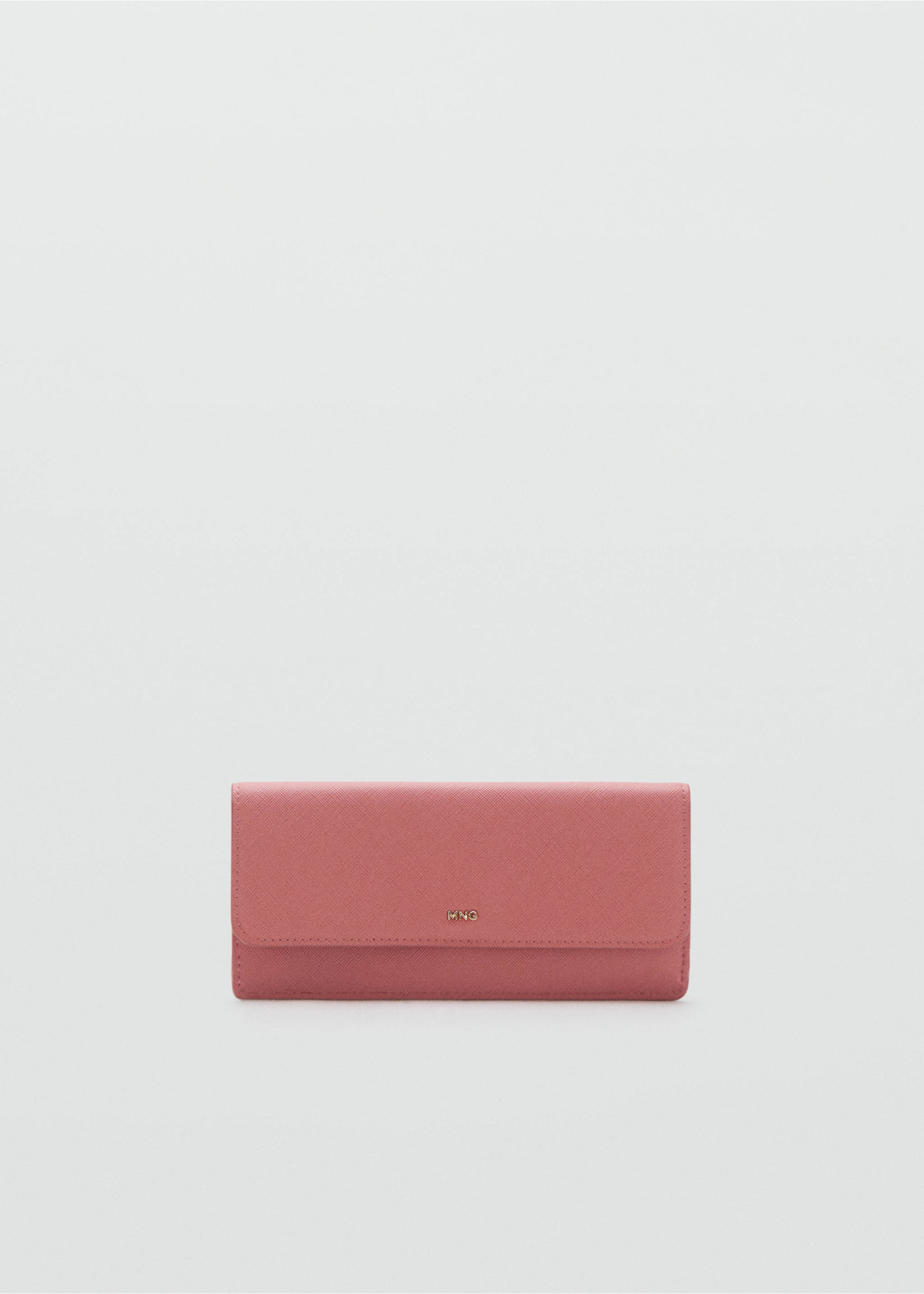 Safiano-effect wallet with flap - Article without model, Pink. Ref: 27025838-00.