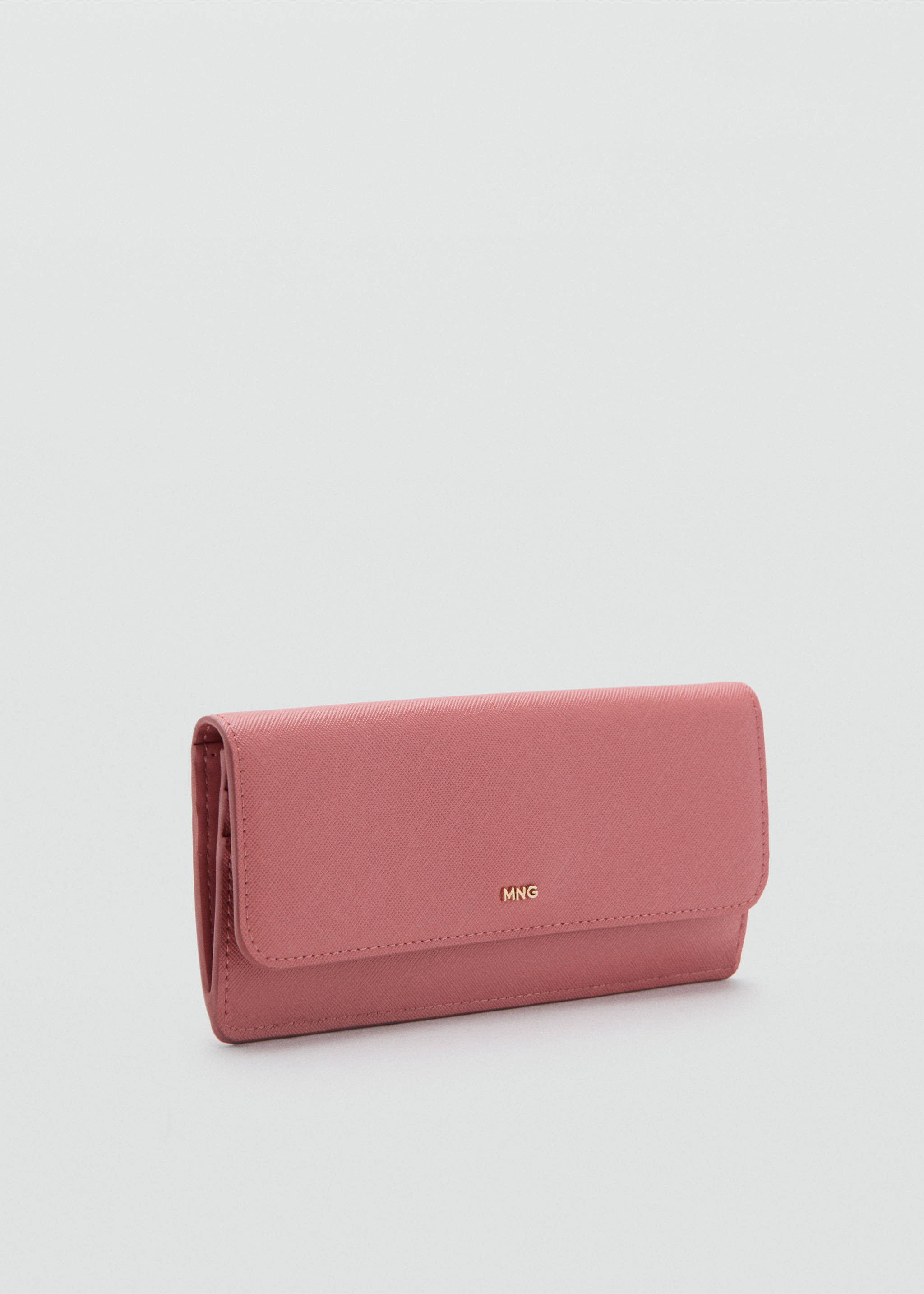 Safiano-effect wallet with flap - Medium plane, Pink. Ref: 27025838-00.
