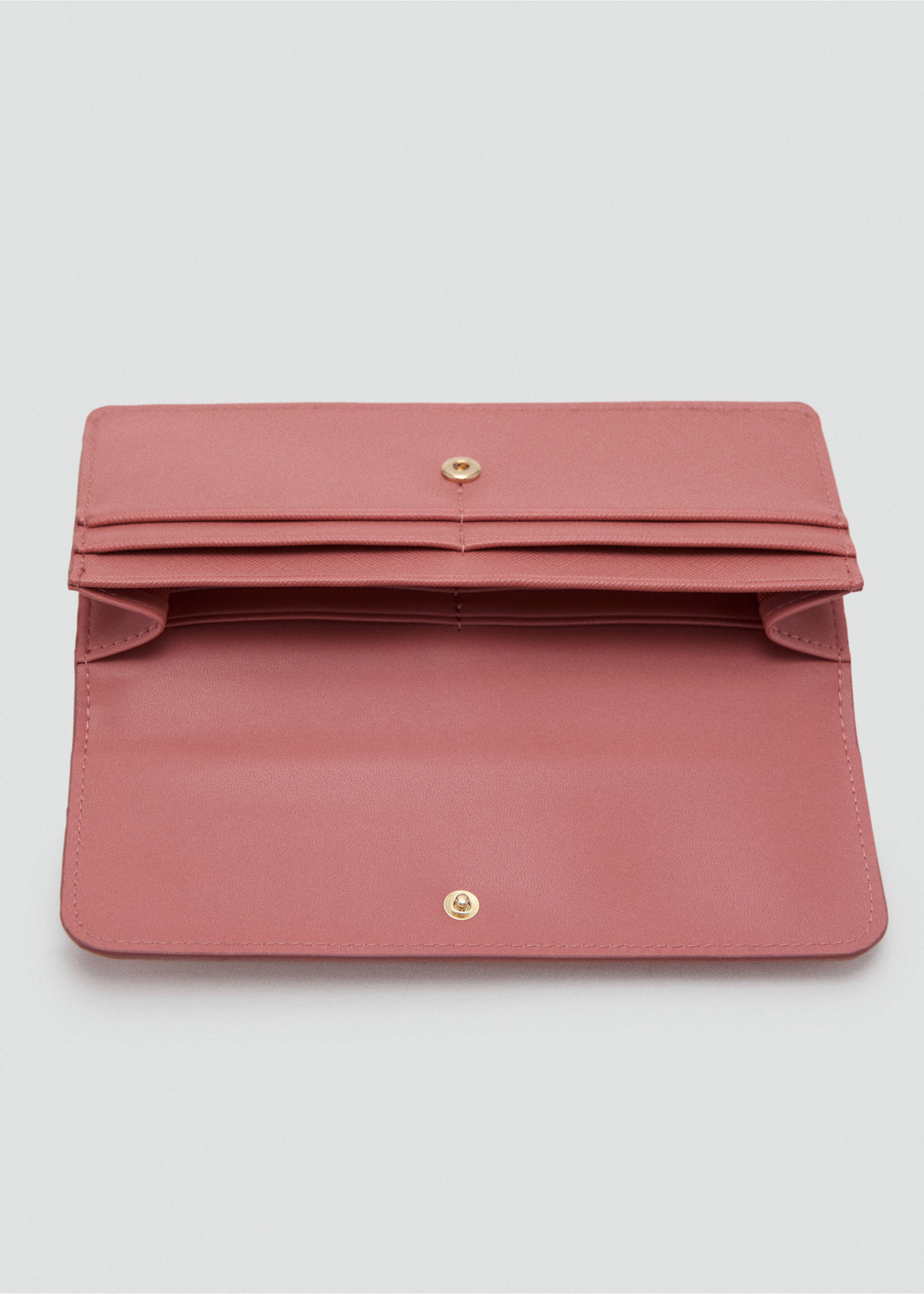 Safiano-effect wallet with flap - Details of the article 1, Pink. Ref: 27025838-00.