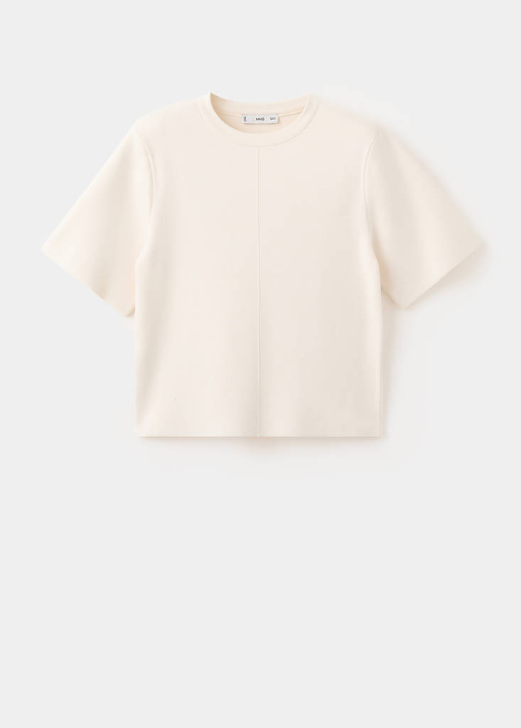 Short-sleeved knitted sweater — Off White