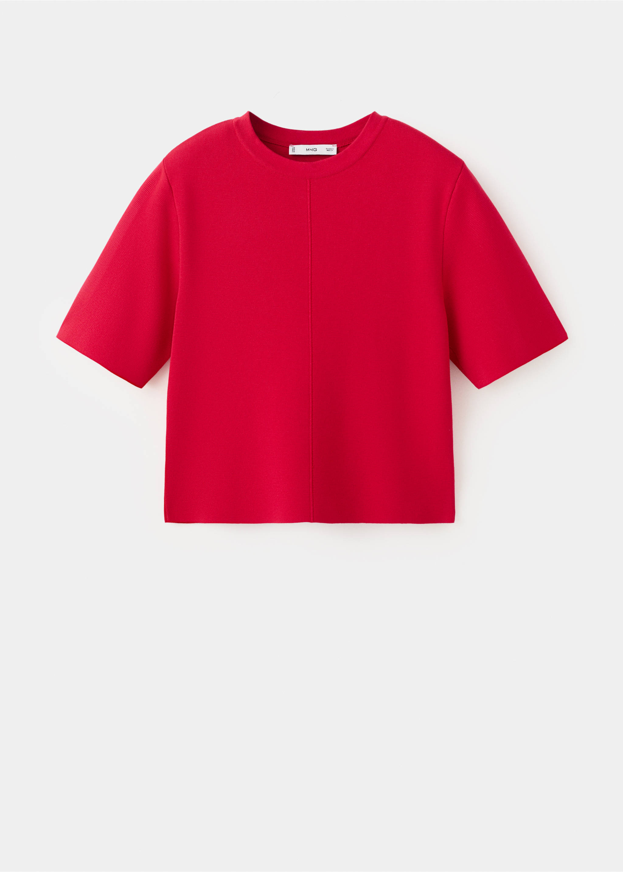 Short-sleeved knitted sweater - Article without model, Red. Ref: 27025841-00.