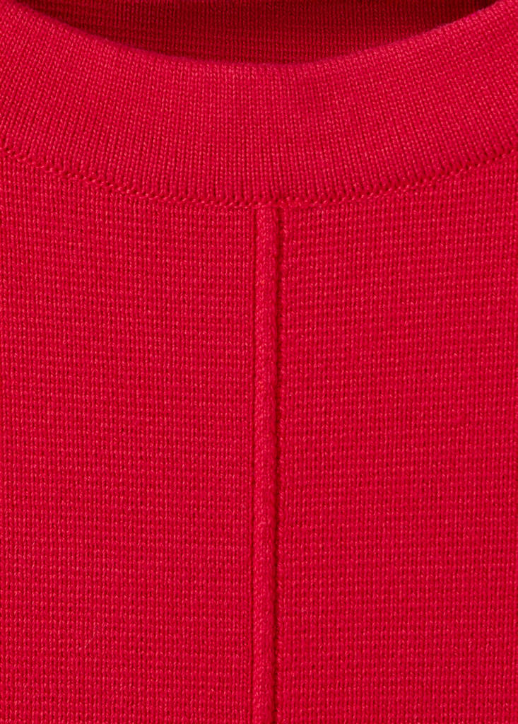 Short-sleeved knitted sweater — Red