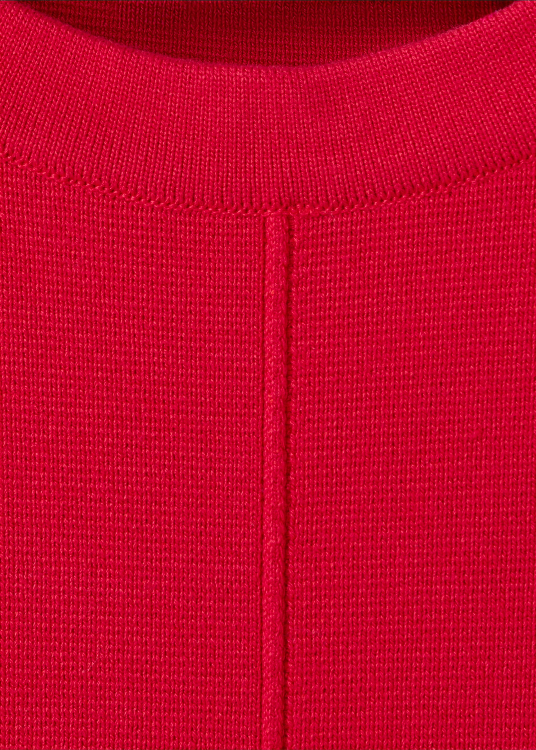 Short-sleeved knitted sweater - Details of the article 8, Red. Ref: 27025841-00.