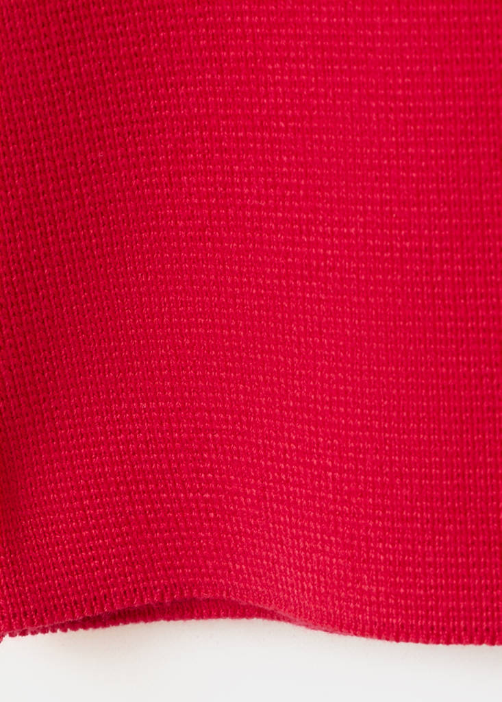 Short-sleeved knitted sweater — Red
