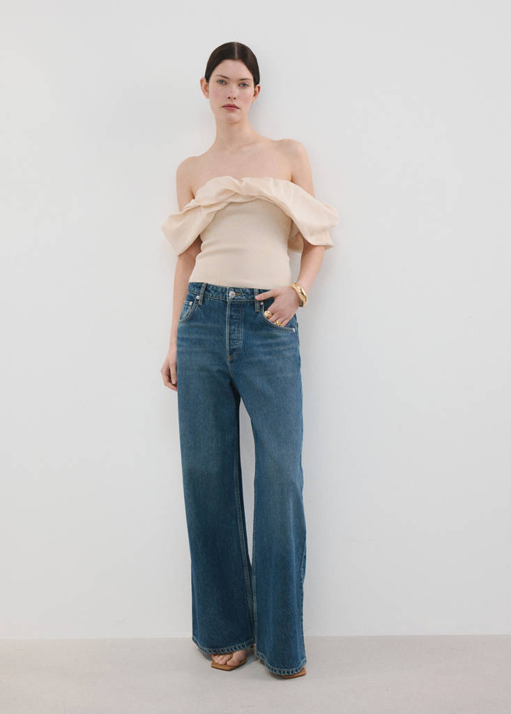 Strapless knitted top — Ecru