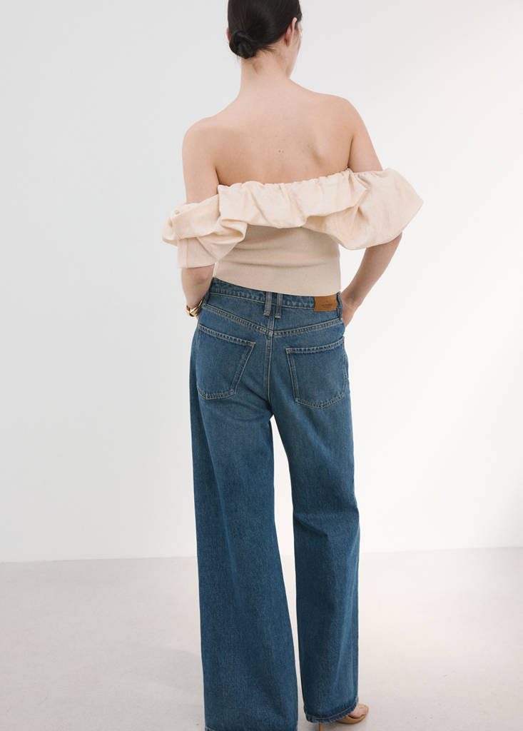 Strapless knitted top — Ecru
