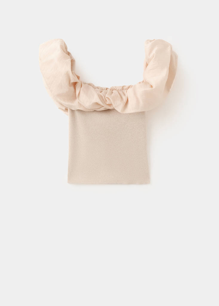 Strapless knitted top — Ecru