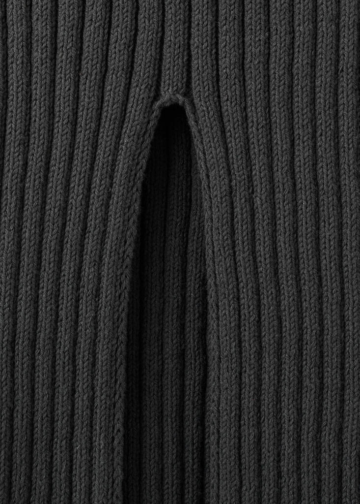 Ribbed top with openings — Charcoal