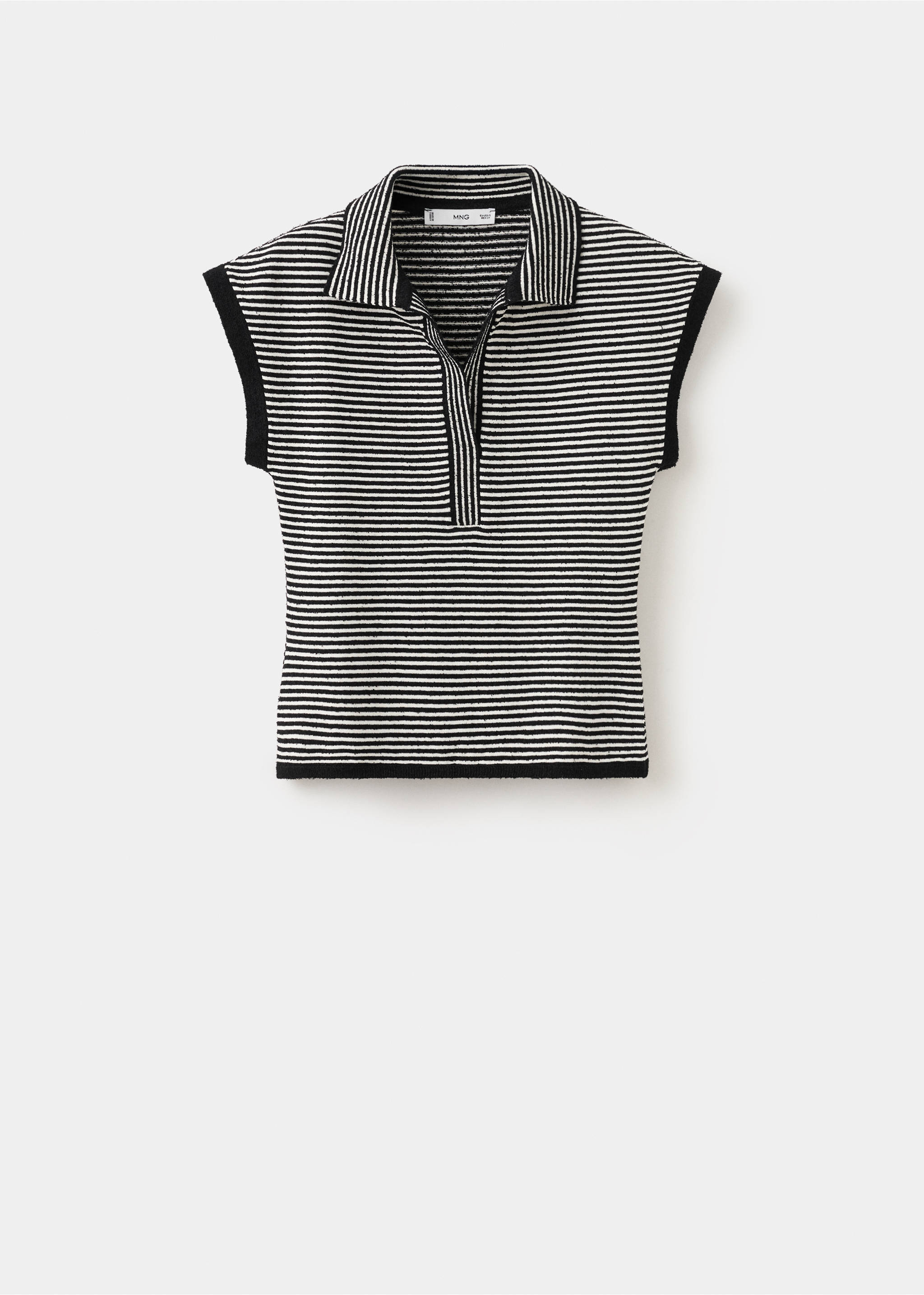 Striped polo-neck sweater - Article without model, Black. Ref: 27025845-00.