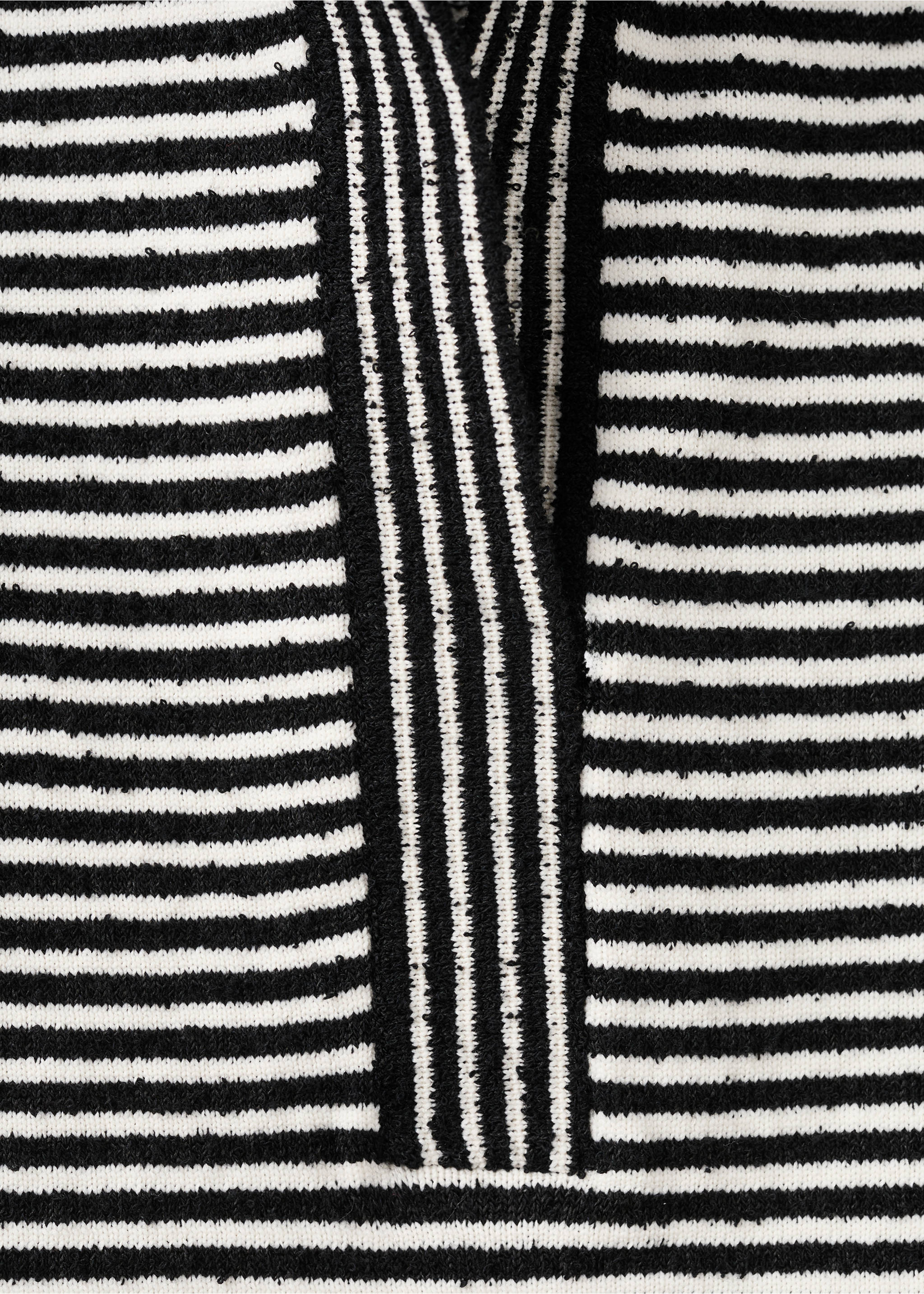 Striped polo-neck sweater - Details of the article 8, Black. Ref: 27025845-00.