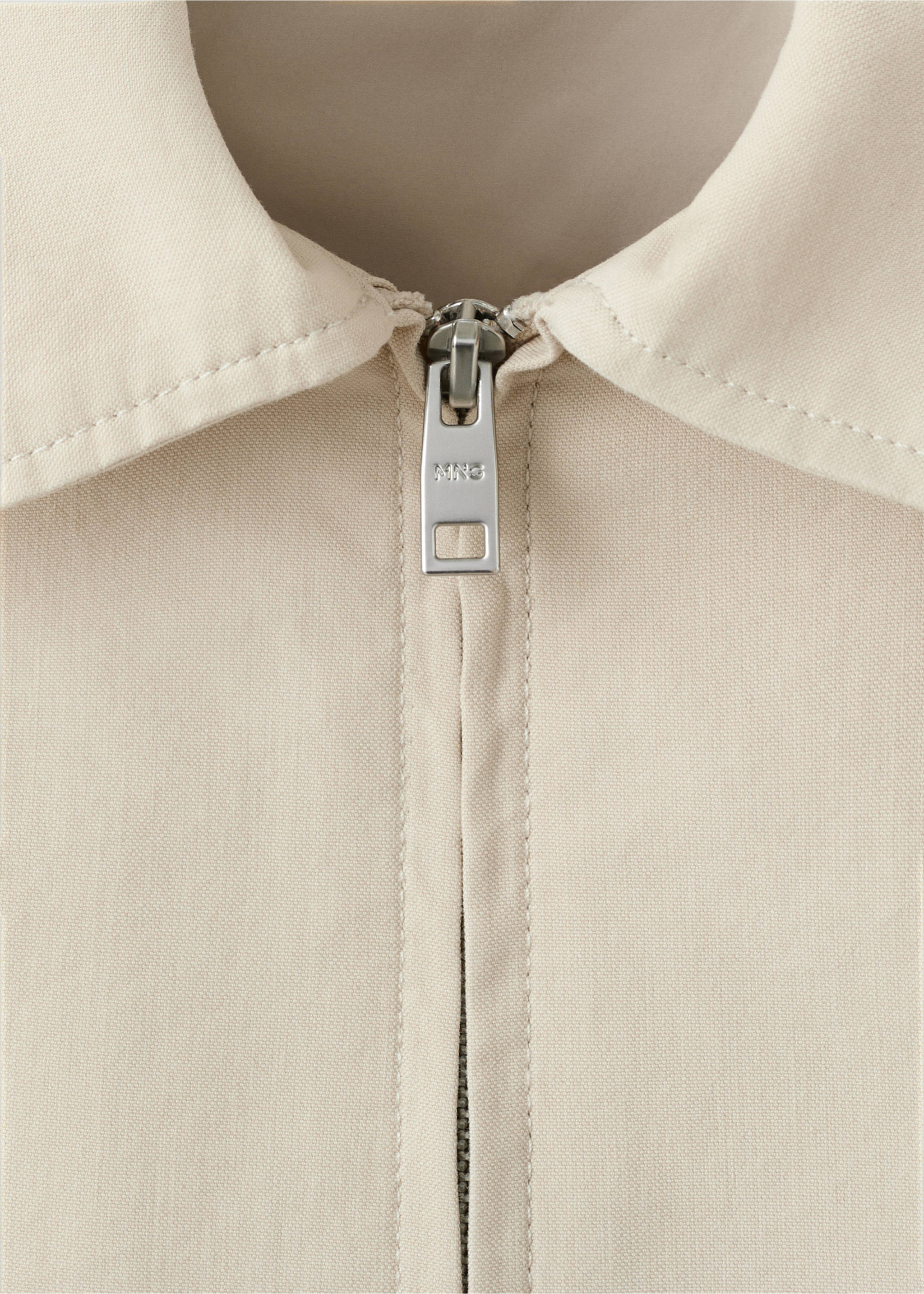 Lightweight cotton lyocell jacket - Details of the article 8, Beige. Ref: 27025931-00.