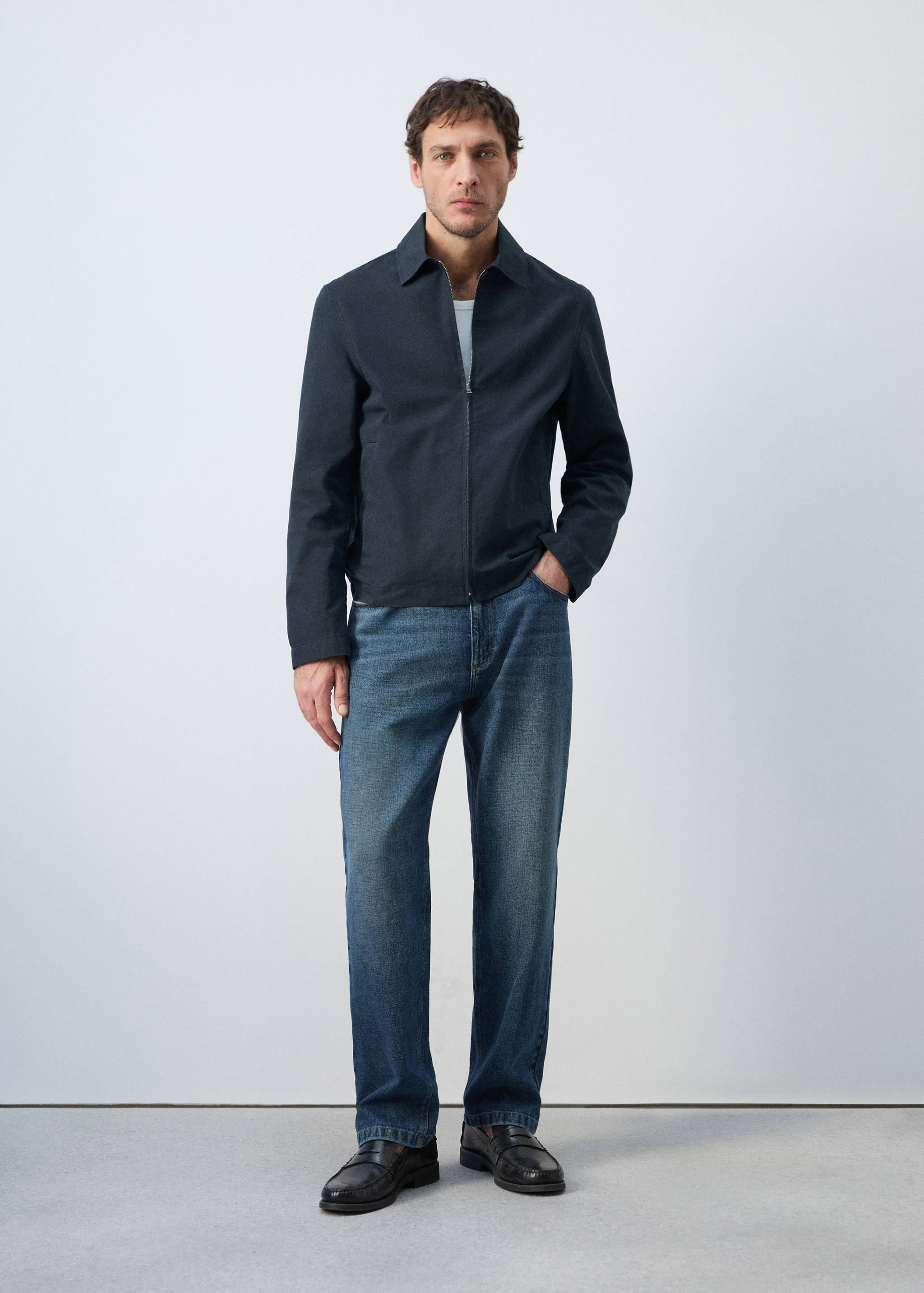 Lightweight cotton lyocell jacket - General plane