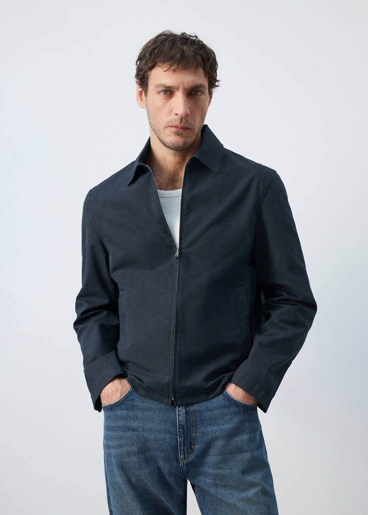 Lightweight cotton lyocell jacket — Navy