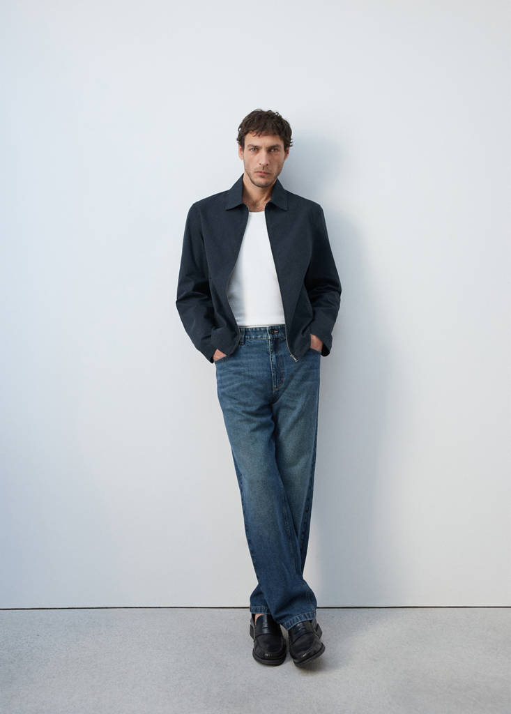Lightweight cotton lyocell jacket — Navy