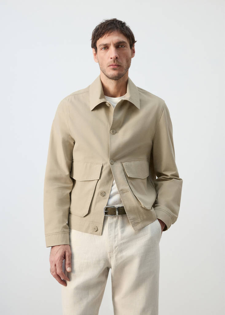 Lightweight cotton lyocell jacket — Beige