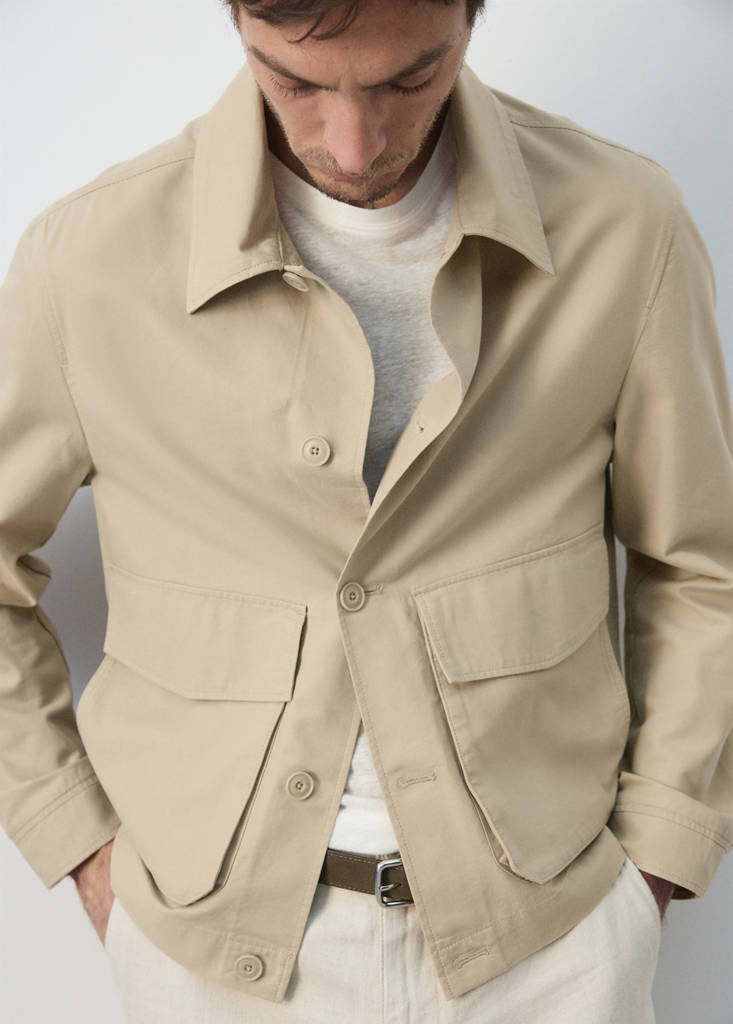 Lightweight cotton lyocell jacket — Beige