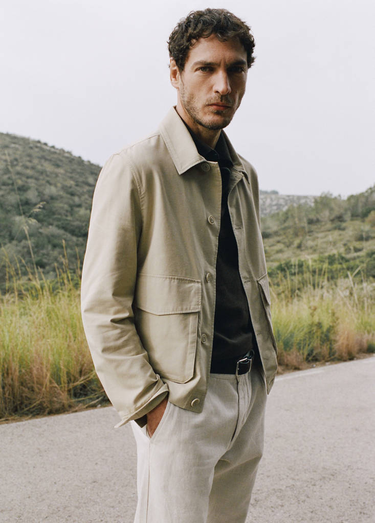Lightweight cotton lyocell jacket — Beige